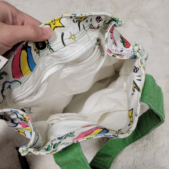 Vintage Walt Disney World TinkerBell Canvas Bag Tink Small Tote Bag Doodle - Picture 6 of 7